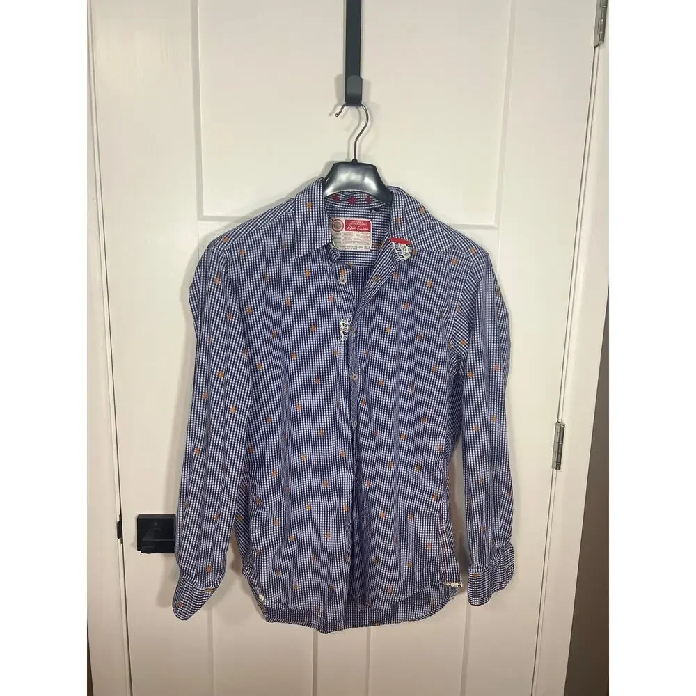 Robert Graham M Blue Check Guitar Print Button Front The Freshly Laundered Shirt